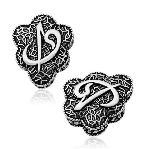 ​Gümüş İşlemeli Elif Vav Motifli Tesbih İmamesi SL3791 - Image 1