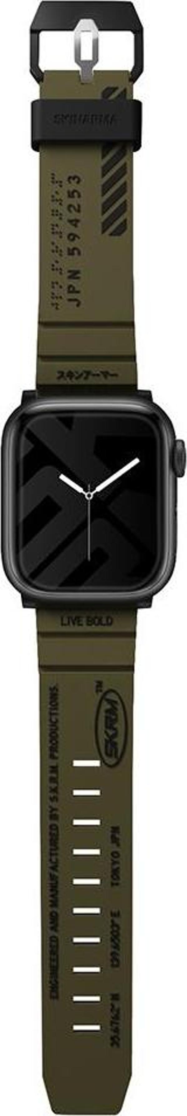 Skinarma Watch Akıllı Saat Kordonu 42mm Kordon Shokku Strap Kayış Olive - Image 1