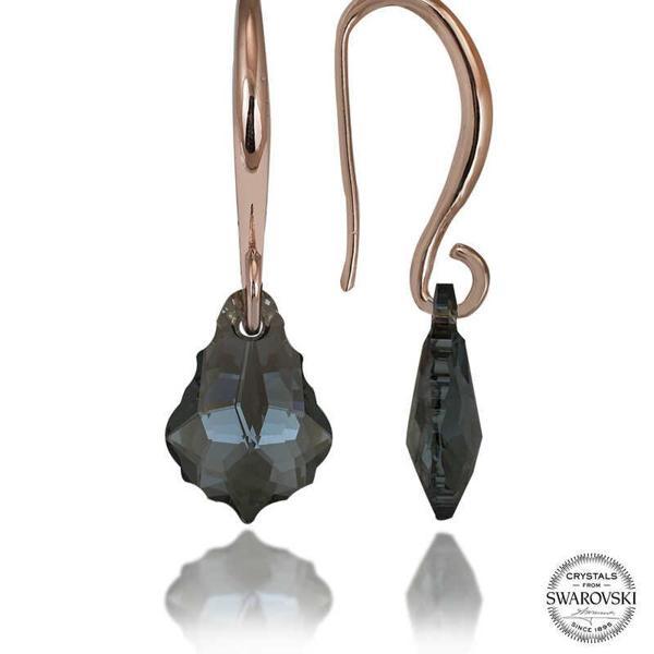 Swarovski Crystal Taşlı Gümüş Yeşil Taşlı Damla Sallantılı Kadın Küpe SL1655 - Image 1