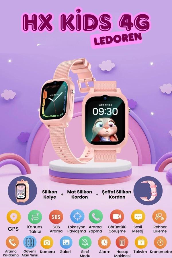Hx Kids 4g Max Sim Kartlı Harvox Akıllı Çocuk Saati Gps Konum Takibi Görüntülü Konuşma 4g Destekli - Image 1
