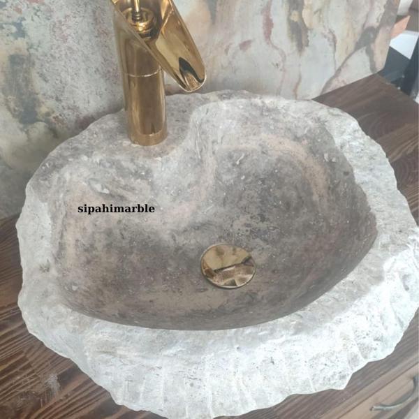 Süprem Mermer Batarya Çıkışlı Modern Lavabo - Image 1