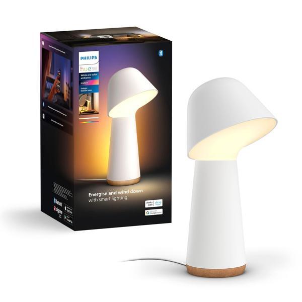 Philips Hue Twilight Akıllı Uyku ve Uyanma Lambası, Beyaz ve Renkli Işık, Alexa, Apple Home ve Google Assistant Uyumlu, Beyaz - Image 1