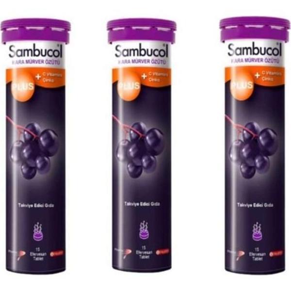 Sambucol_Plus Efervesan 15 Tablet-3 ADET-SKT:11/2026 - Image 1