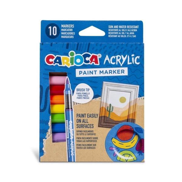 CARIOCA AKRİLİK PAİNT MARKER SU BAZLI FIRÇA UÇLU 2'Lİ - Image 1