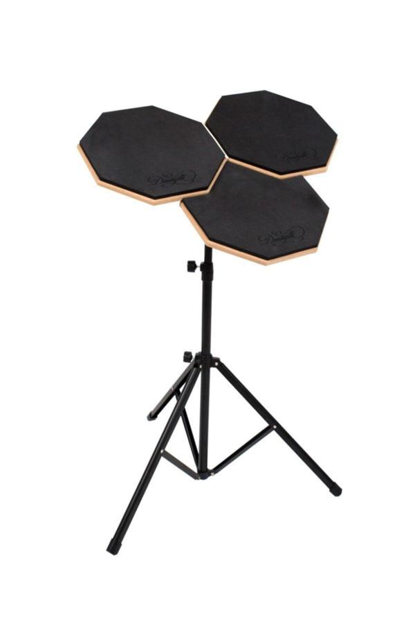 Donizetti Bateri Davul Drum Pratik Çalışma Pedi Ve Standı Baget 3'Lü Set Çantalı - Image 1