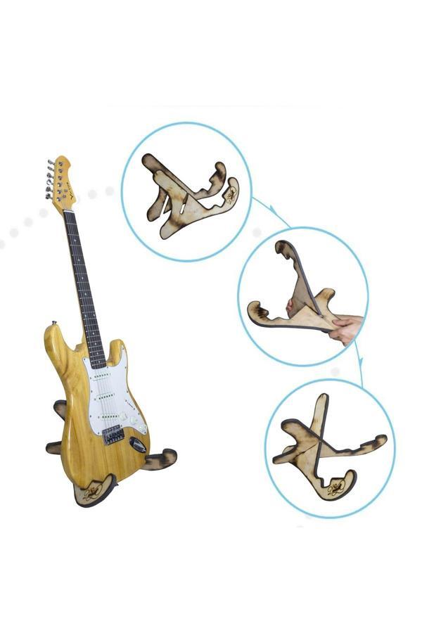 Donizetti Gitaristlerin Tercihi - Klasik - Akustik - Elektro Electric Uyumlu Ahşap Gitar Standı - Image 1