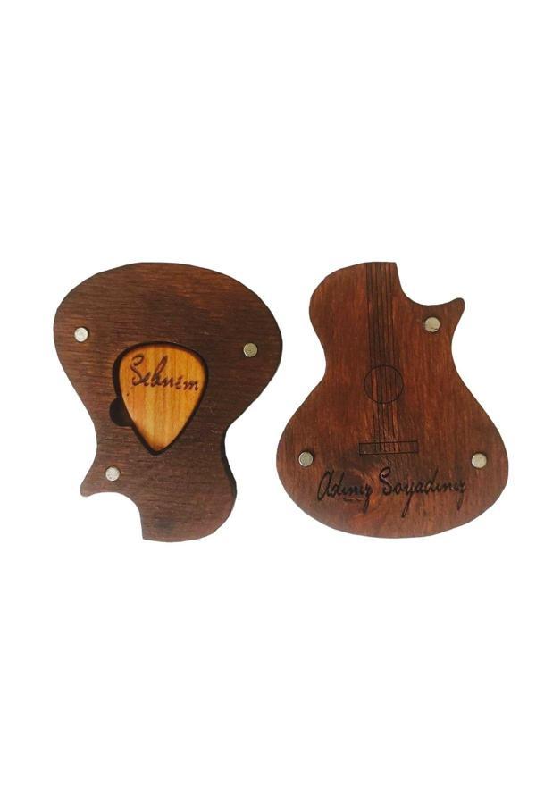 Donizetti Kişiye Özel Isim Yazılabilir Ahşap Gitar Pena Kutusu - Gitaristler Icin Özel Tasarım - Image 1