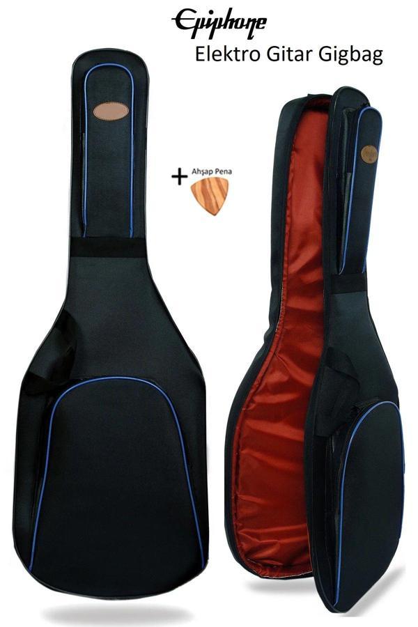 Epiphone Uyumlu Elektro Gitar Kılıfı Taşıma Çantası Gigbag Softcase + Ahşap Pena - Image 1