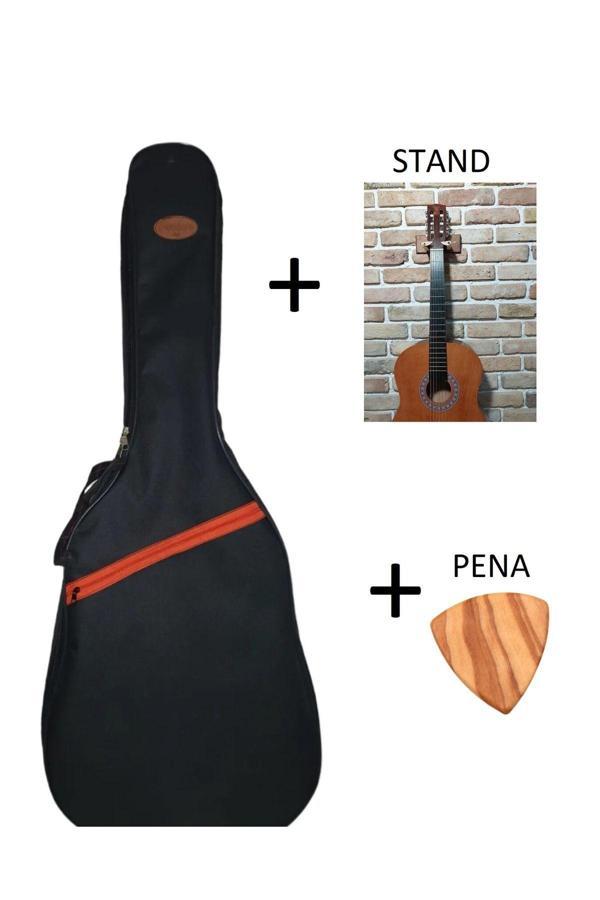 Donizetti Akustik Gitar Kılıfı  Profesyonel  10 Mm Pedli Soft Case -  Ahşap Pena  - Duvar Askı Standı Hediye - Image 1