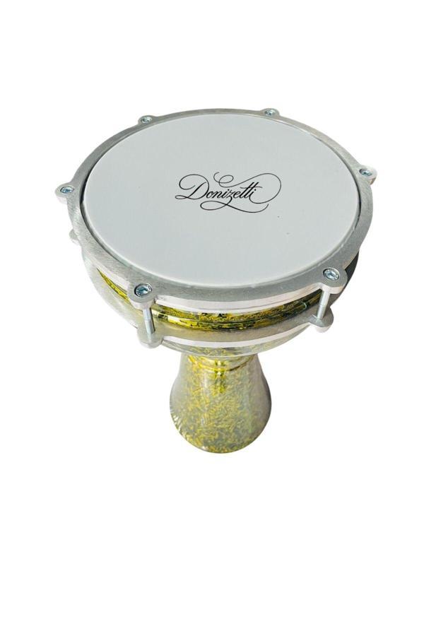 Donizetti Darbuka No5 Sarı Kırçıllı Desen Fırın Boya 23Cm Çap - Image 1