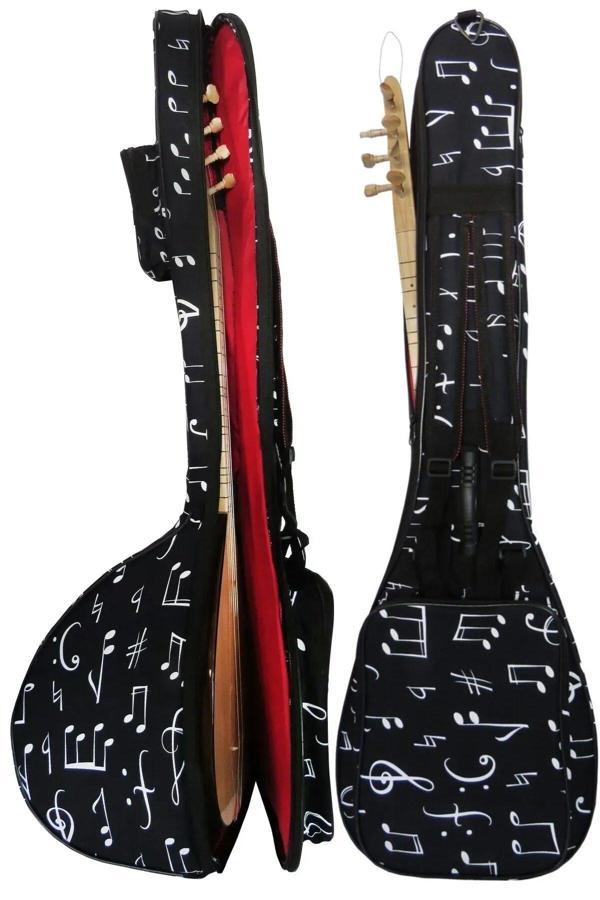 Donizetti Profesyonel Su Geçirmez 20 Mm Pedli Gigbag Uzun Sap Bağlama Saz Kılıfı Siyah + Tel Takımı Hediye - Image 1