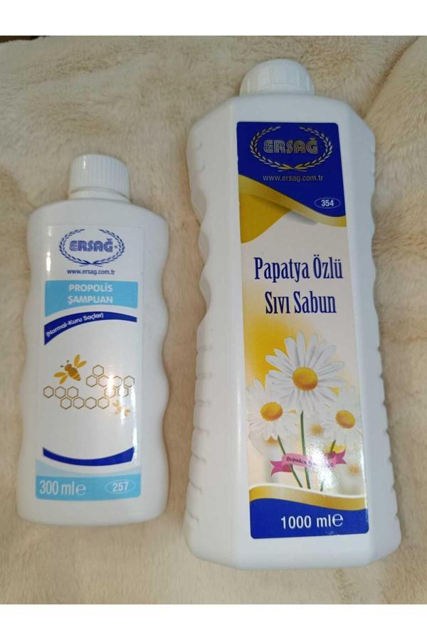 papatya özlü sıvı sabun 1000ml + propolis şampuan 300ml - Image 1