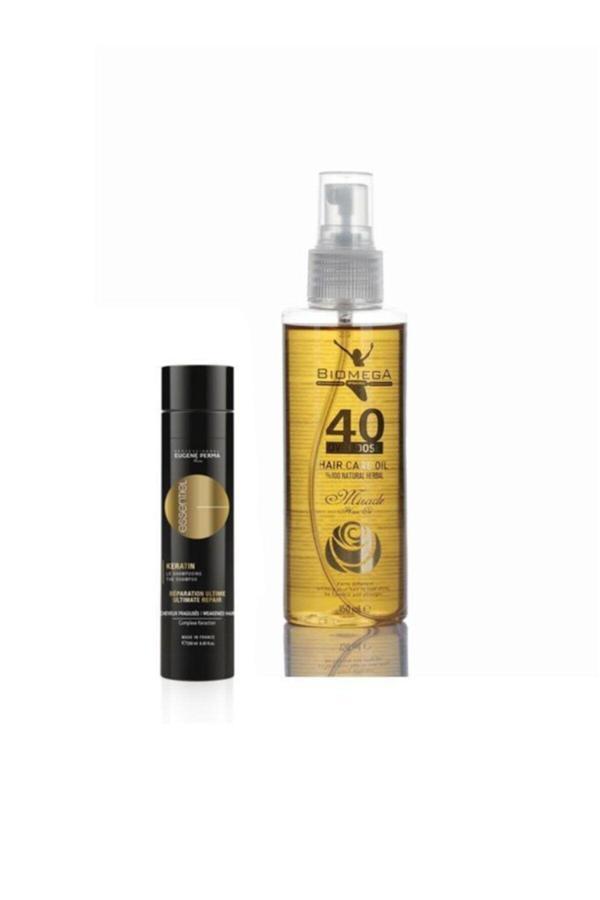 Essentiel Keratin Şampuan 250 Ml+biomega 40 Bitkili Doğal Saç Bakım Yağı 150 Ml - Image 1