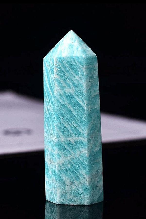 Sertifikalı 1.kalite Doğal Amazonit Doğal Taş Piramit Kazık Obelisk Parça - Image 1
