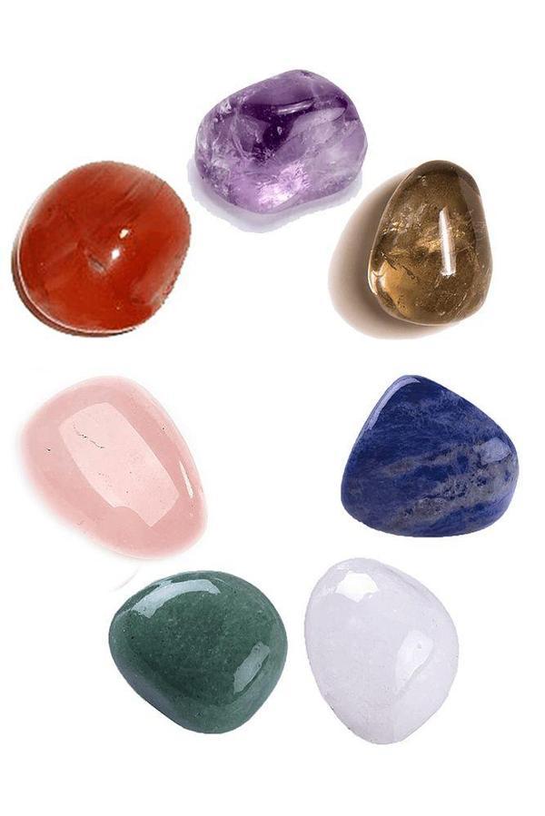 Sertifikalı 7'li Doğal Taş Kütle Çakra Setisertifikalı Pembe Kuvars Taşı 7 Çakra Bileklik - Akik Kap - Image 1