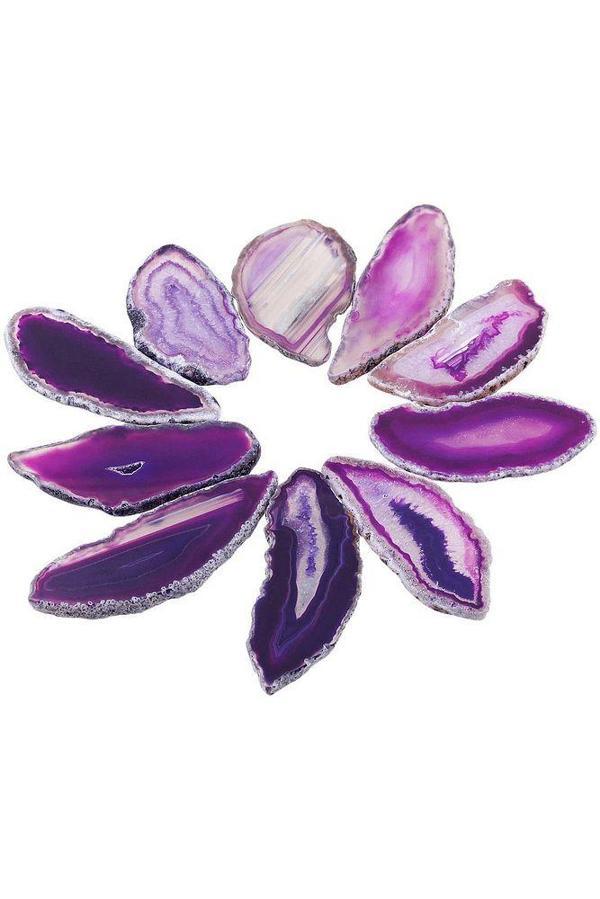 Sertifikalı Doğal Mor Akik Taşı Plaka (5-7 Cm) - Image 1