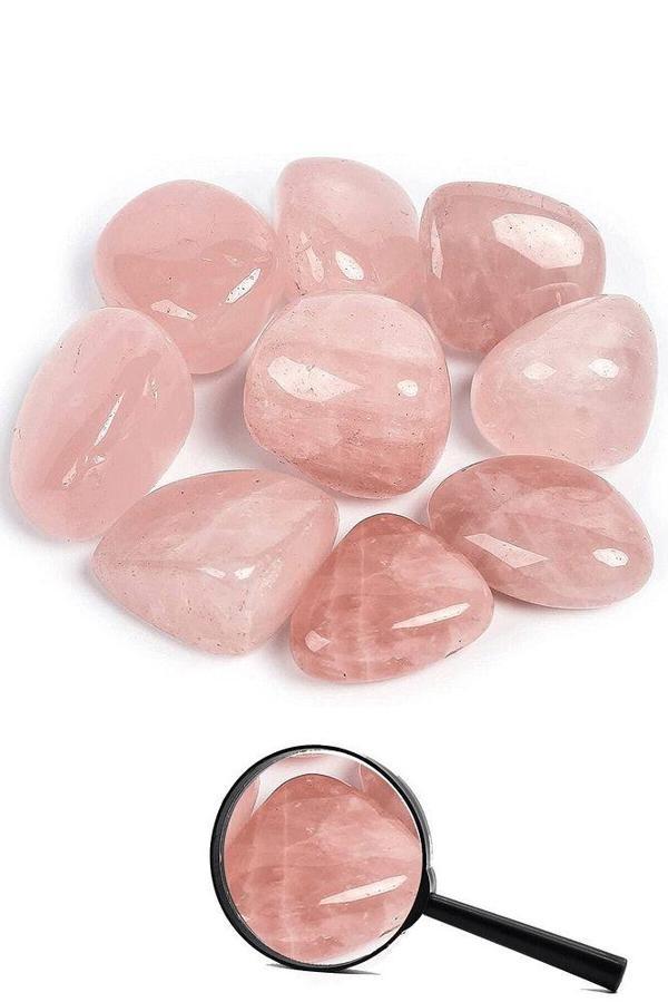 Sertifikalı Tamburlanmış Doğal Pembe Kuvars Taşı Kütle Parça - Image 1