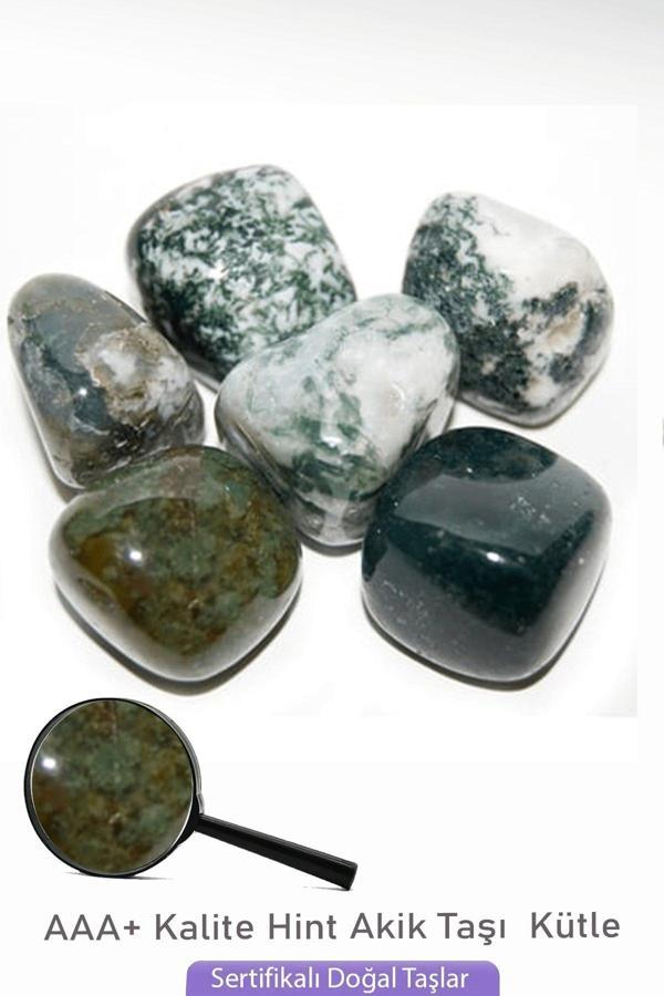 Sertifikalı Tamburlanmış Hint Akiği Taşı Kütle Parça - Image 1