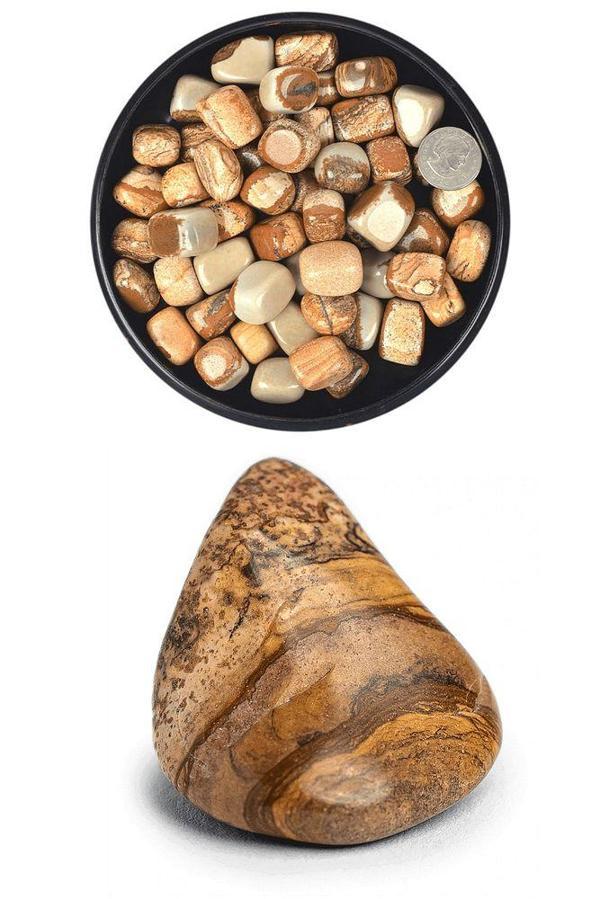 Sertifikalı Tamburlanmış Kahverengi Jasper Taşı Doğal Taş Kütle Parça - Image 1