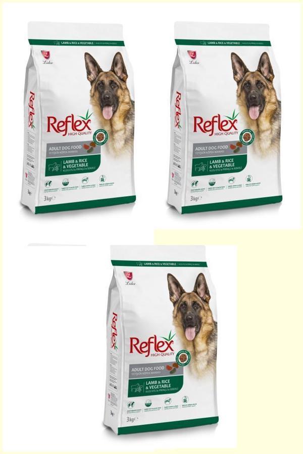 Reflex Kuzulu, Pirinçli ve Sebzeli Yüksek Kaliteli Köpek Maması 3 Kg* 3 ADET - Image 1