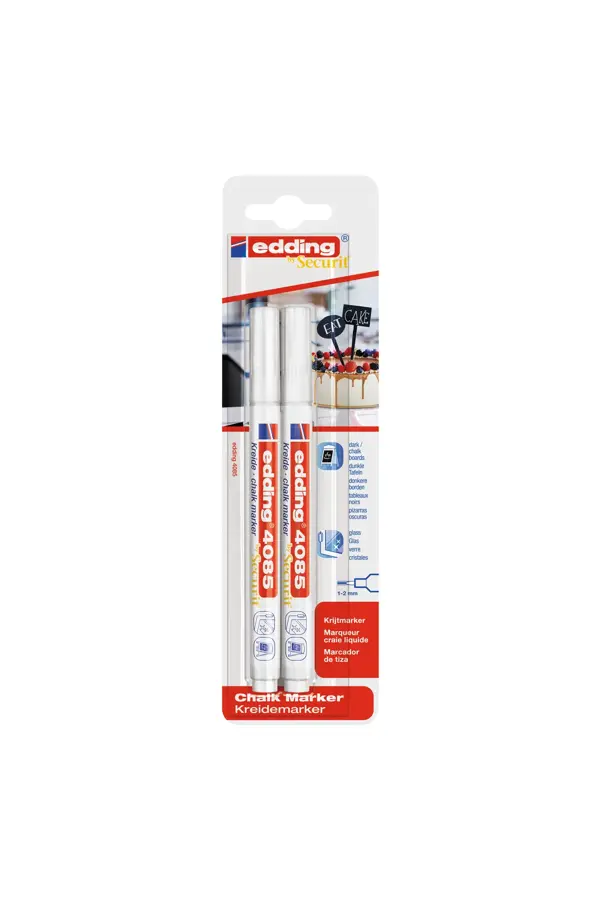 Edding 4085 Beyaz Tebeşir Chalk Kalem Seti 2'li - Image 1