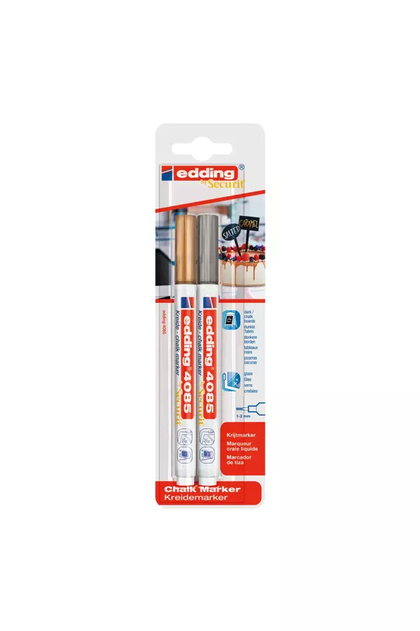 Edding 4085 Tebeşir Chalk Kalem Seti Altın-gümüş - Image 1