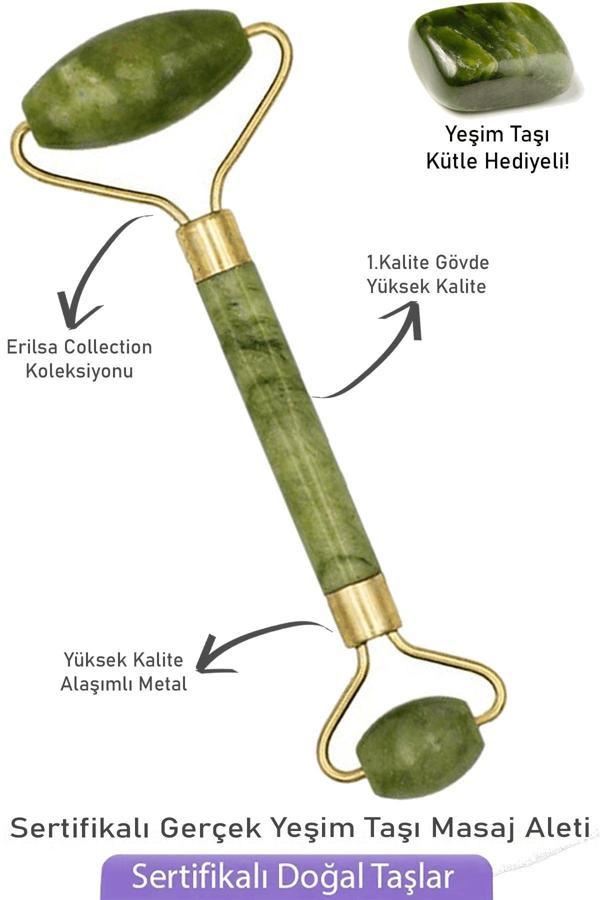 Sertifikalı Yeşim Taşı Yüz Masaj Aleti  - Kütle Hediyeli - Image 1
