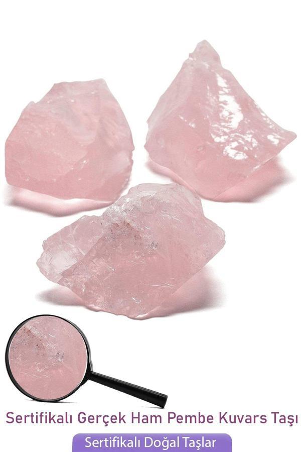 Sertifikalı Ham Işlenmemiş Açık Pembe Kuvars Taşı Doğal Taş Kütle Parça - Image 1