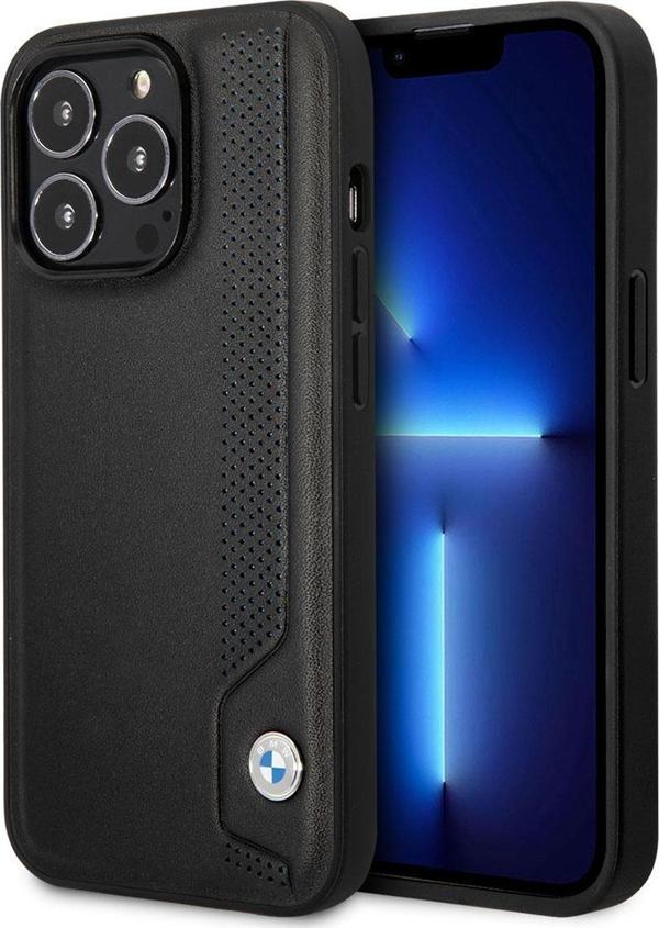 BMW iPhone 14 Pro Uyumlu Orjinal Lisanslı Ürün Kılıf Deri Mavi Noktalı Dizayn Kapak - Image 1