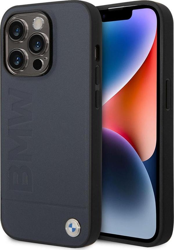 BMW iPhone 14 Pro Uyumlu Orjinal Lisanslı Ürün Kılıf Magsafe Şarj Özellik Deri Sıcak Mühür Baskılı Kapak - Image 1