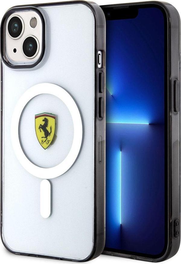 Ferrari iPhone 14 Plus Uyumlu Orjinal Lisanslı Kılıf Magsafe Şarj Transparan Dizayn Kapak - Image 1