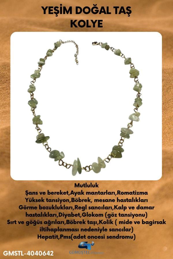 Yeşim Doğal Taş Özel Tasarım Kolye AAA Kalite Sürpriz Hediyeli - Image 1
