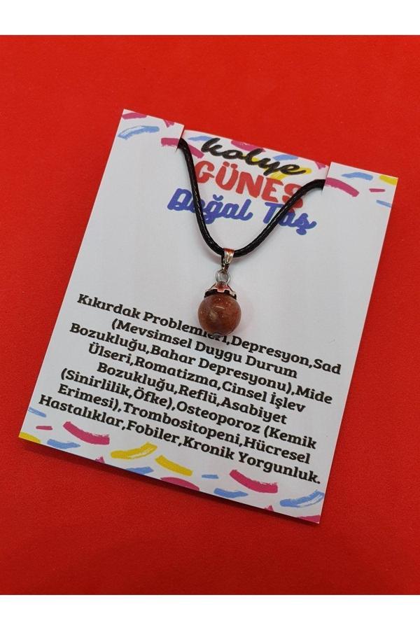 Güneş Taşı Doğal Taş Kolye - Image 1