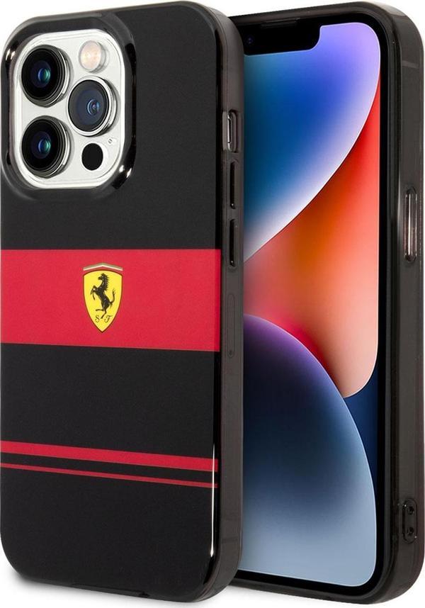 Ferrari iPhone 14 Pro Max Uyumlu Orjinal Lisanslı Kılıf Magsafe Şarj Yatay Çizgili Dizayn Kapak - Image 1
