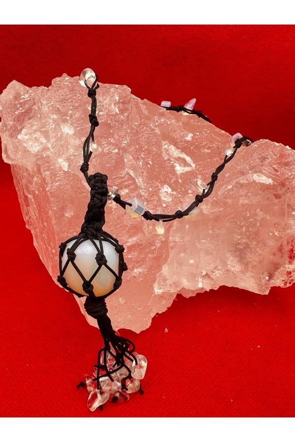 Sertifikalı Opal Doğal Taş Kolye El Yapımı Handmade Aaa Kalite - Image 1