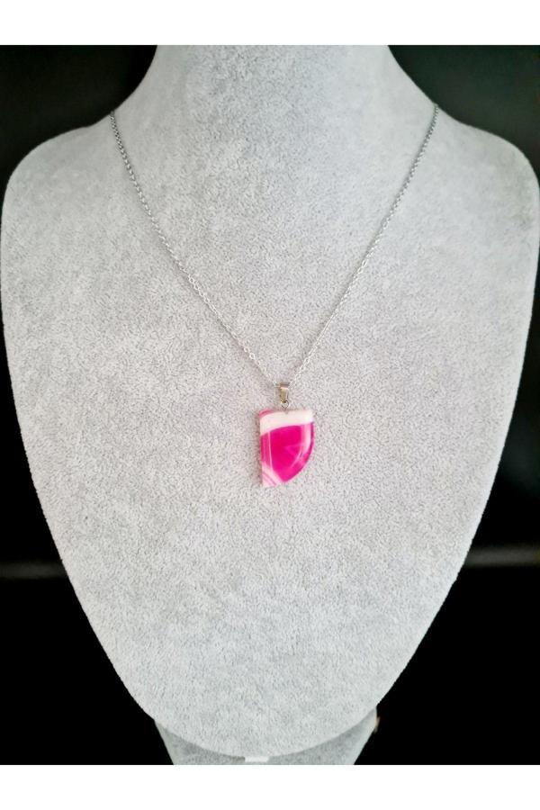 Akik Doğal Taş Kolye AAA Kalite Sürpriz Hediyeli - Image 1