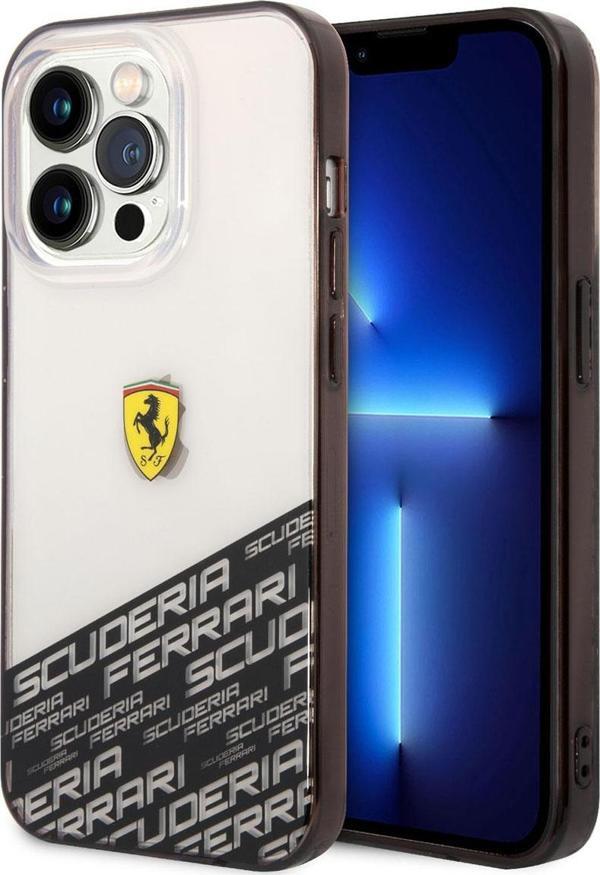 Ferrari iPhone 14 Pro Max Uyumlu Orjinal Lisanslı Kılıf Transparan Alt Kısım Baskılı Dizayn Kapak - Image 1