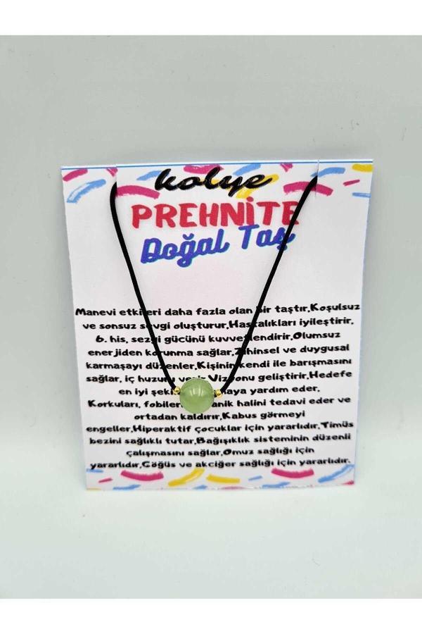 Prehnite Taşı Kolye Ayarlanabilir Orijinal Doğal Taş Çok Fonksiyonlu Kolye 8mm - Image 1