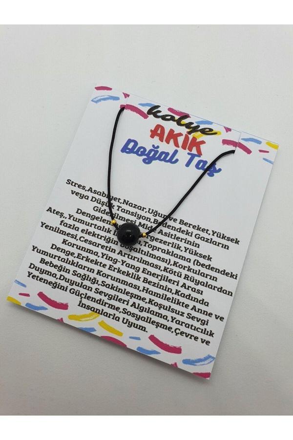 Akik Taşı Kolye Ayarlanabilir Orijinal Doğal Taş Çok Fonksiyonlu Kolye - Image 1