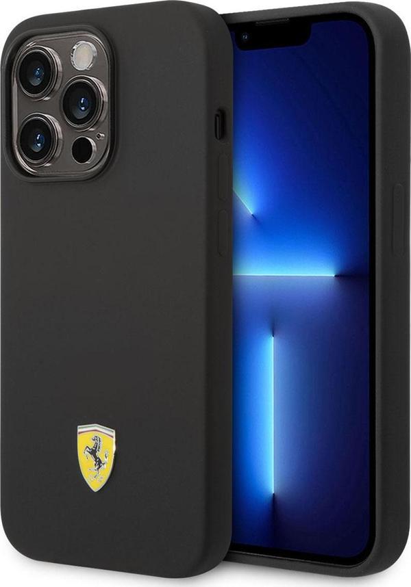 Ferrari iPhone 14 Pro Uyumlu Orjinal Lisanslı Kılıf Magsafe Şarj Metal Logo Dizayn Kapak - Image 1