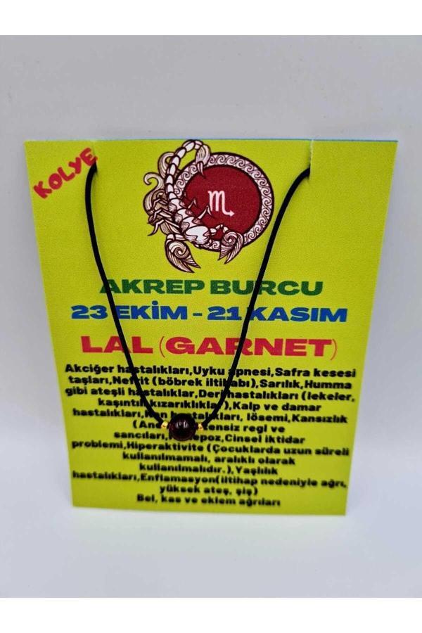 Akrep Burcu Lal Taşı Doğal Taş Kolye - Image 1