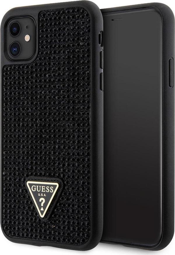 Guess iPhone 11 Uyumlu Orjinal Lisanslı Kılıf Taş İşlemeli Tasarım Kapak - Image 1