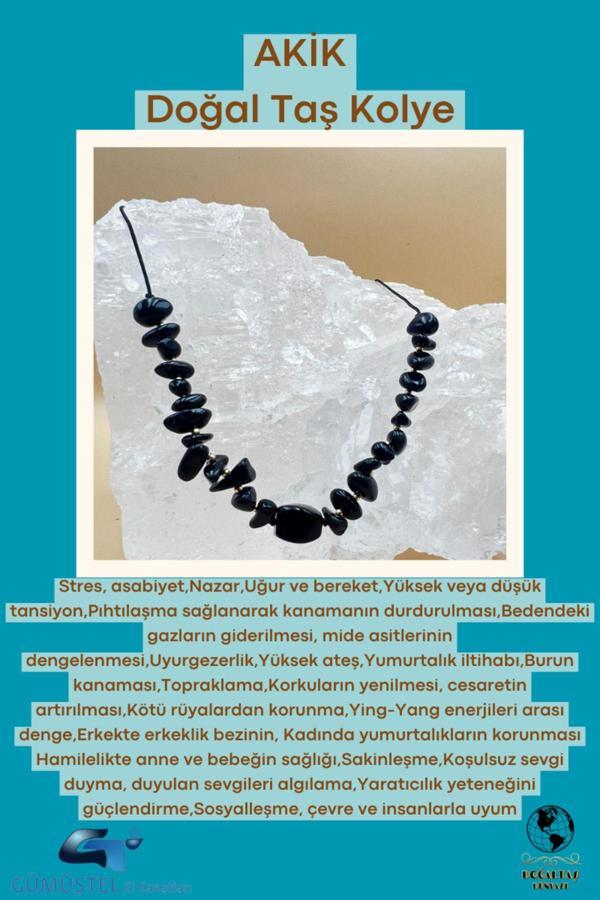 Sertifikalı Akik Doğal Taş Tasarım Kolye - Image 1