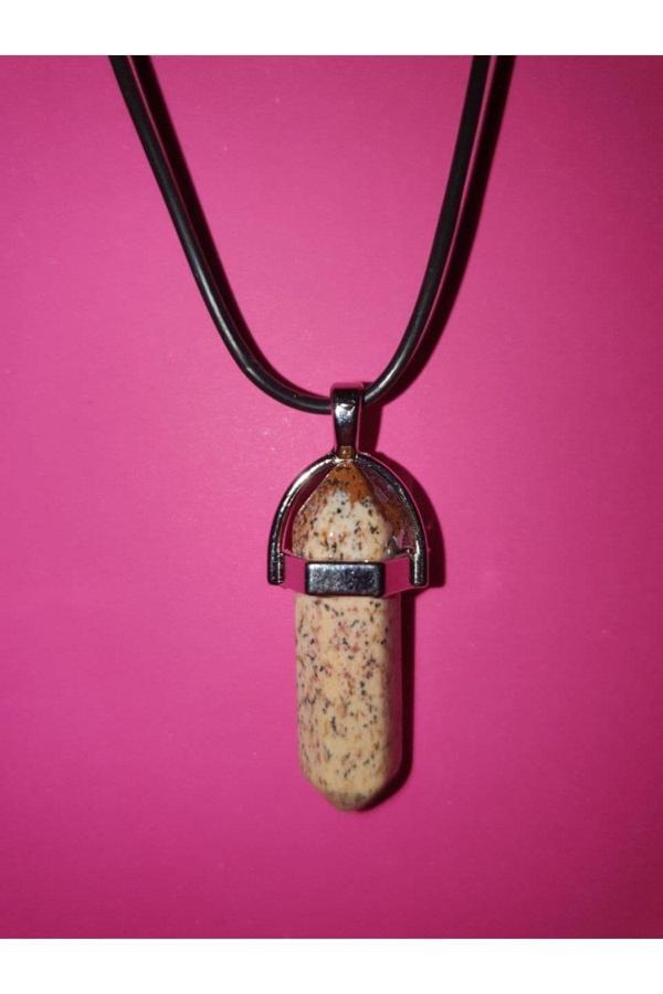 Jasper Taşı Pandül Kolye Orijinal Doğal Taş Zincir ve İp Dahil - Image 1