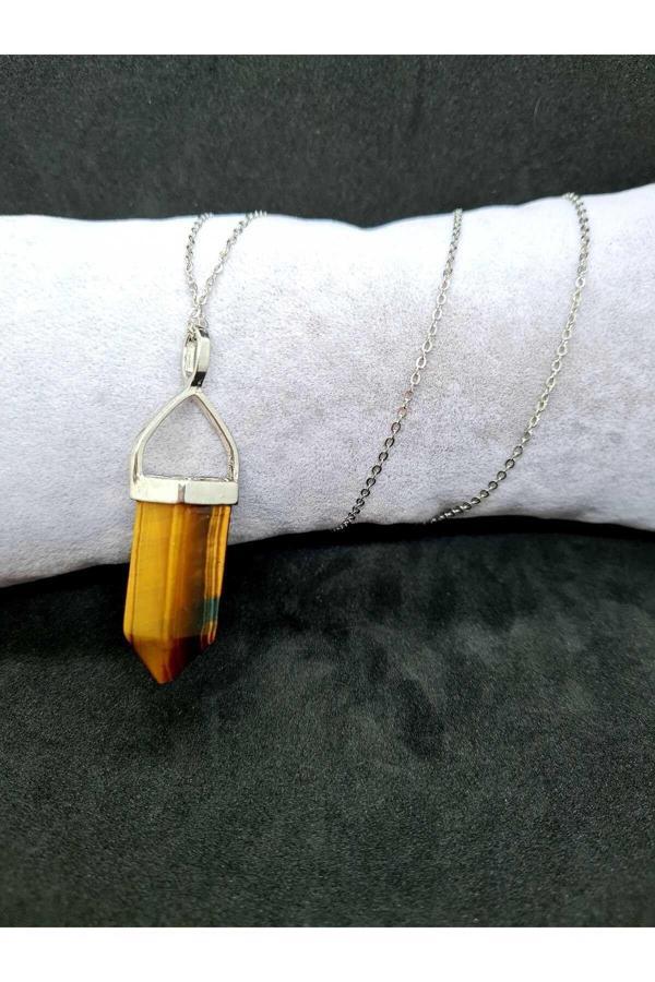 Kaplan Gözü Doğal Taş Obelix Kolye - Image 1