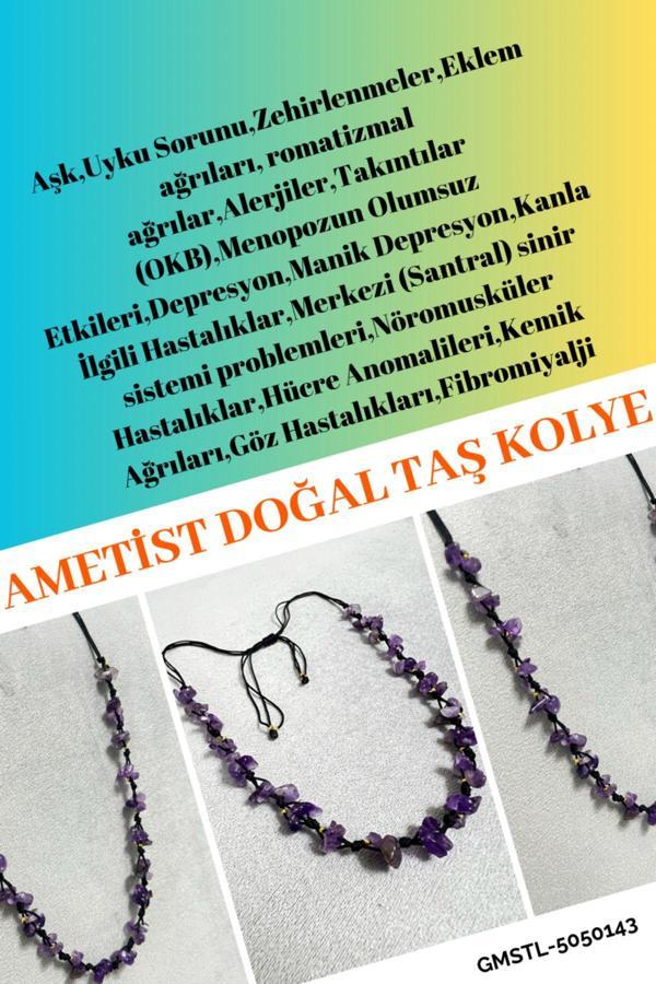 Sertifikalı Ametist Doğal Taş Tasarım Kolye - Image 1