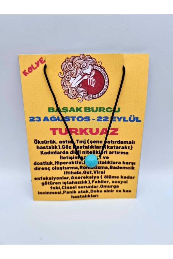 Başak Burcu Turkuaz Taşı Doğal Taş Kolye - Image 1