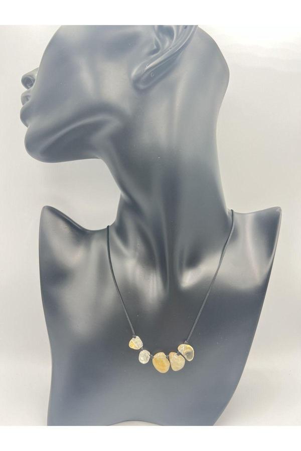 Sitrin Ham Doğal Taş Kolye Asansörlü Kilit Sistemi - Image 1