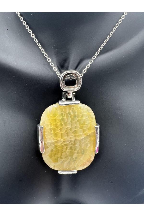 Doğal Taş Damarlı Akik Kolye AAA Kalite Sürpriz Hediyeli - Image 1