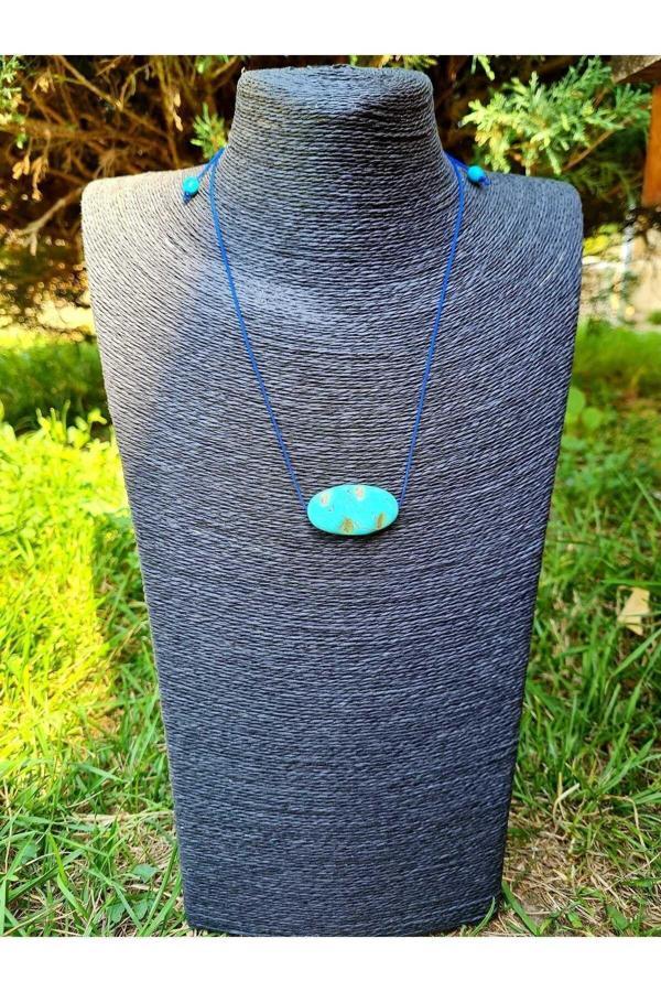 Turkuaz Doğal Taş Kolye - Image 1